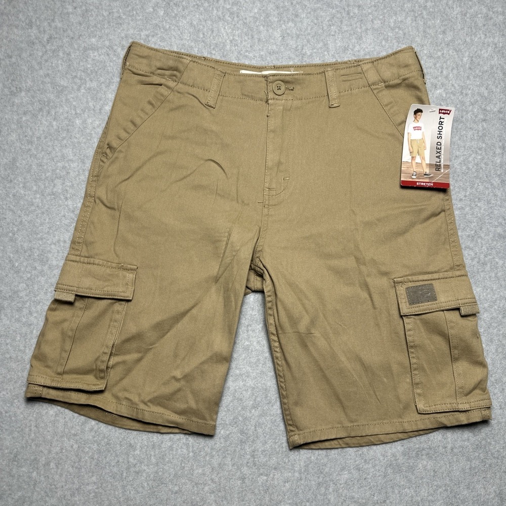 Levis Boys Relaxed Cargo Shorts Harvest Gold Tan Khaki Size 20 NEW $42